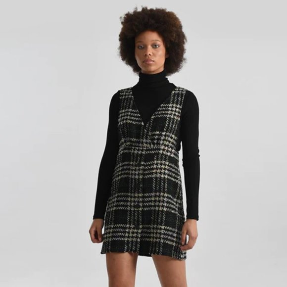 Molly Bracken Black Plaid Knit Dress - Picture 1 of 4